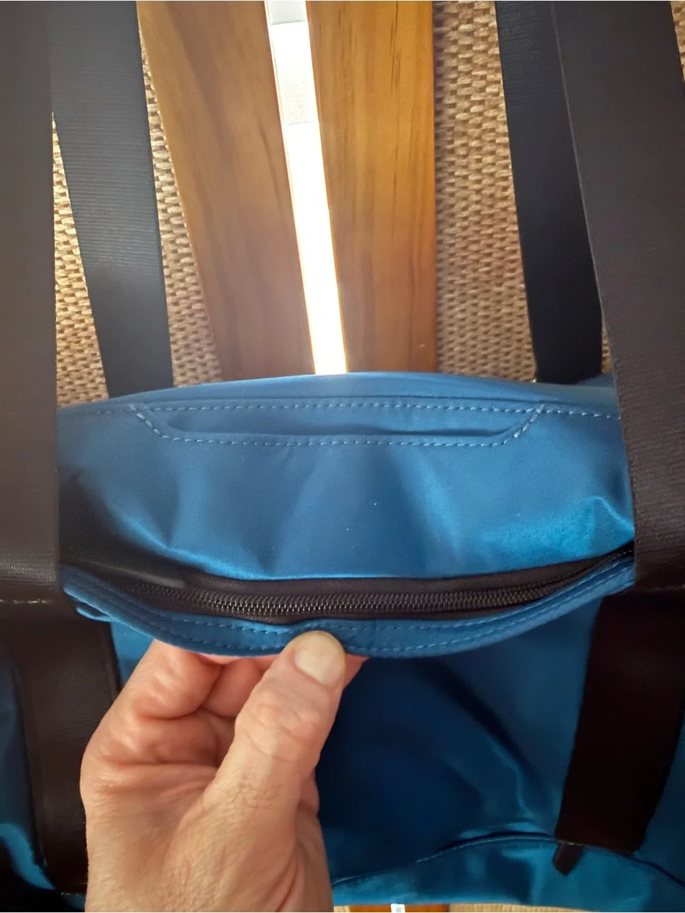 Tumi Peacock Green Travel Bag with Adjustable Straps